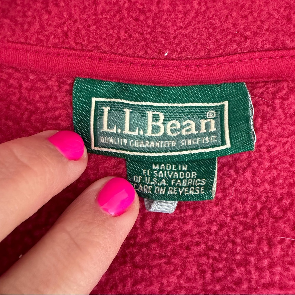 L.L. Bean Cranberry Red Full Zip Up Fleece Jacket - 1X - Picture 3 of 9